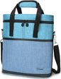 Tirrinia Insulated Wine Gift carrier - 3 Bottle Travel Padded Wine Carry Cooler Tote Bag with Handle and Adjustable Shoulder Strap, Blue