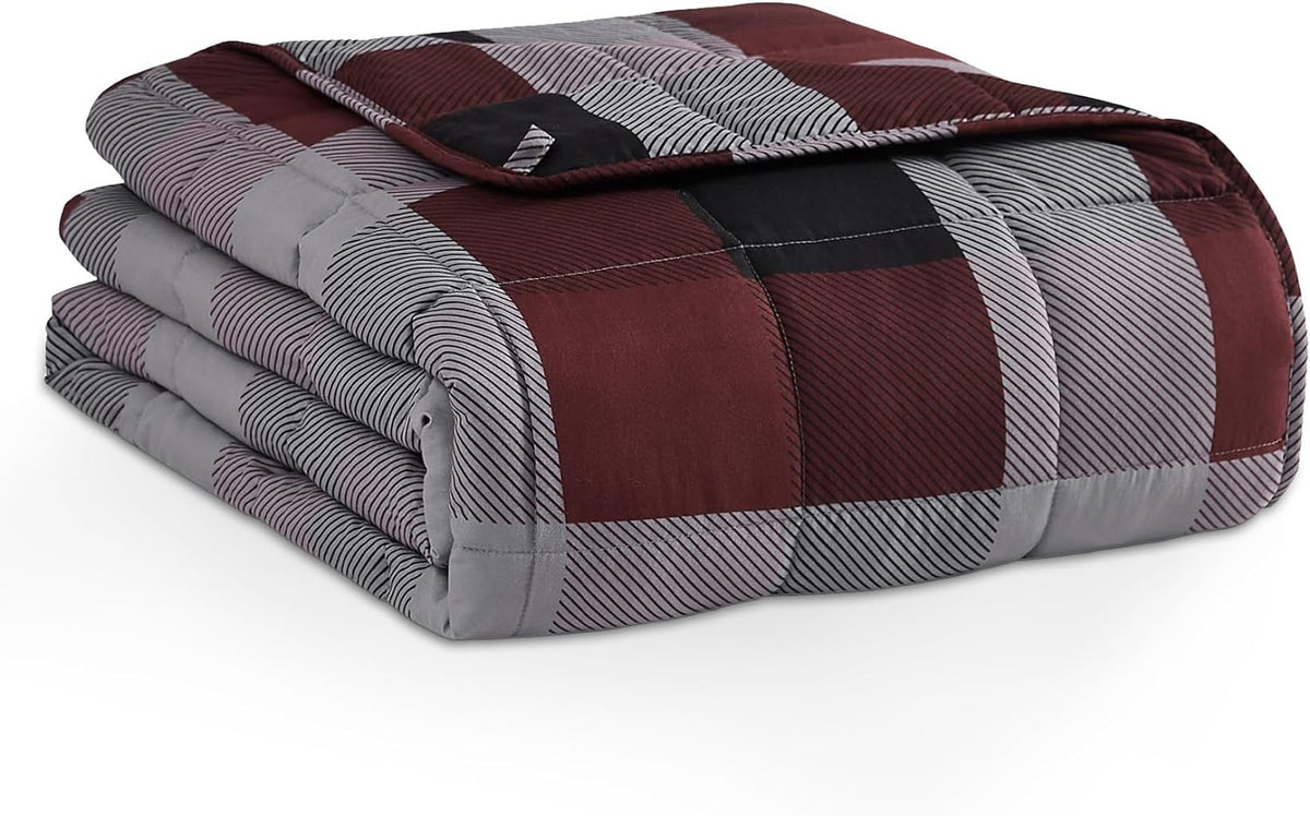 L'AGRATY Weighted Blanket - 60"x80" 17lbs Cooling Breathable Heavy Blanket Microfiber Material with Glass Beads for Adult All-Season Summer Fall Winter Soft Thick Comfort
