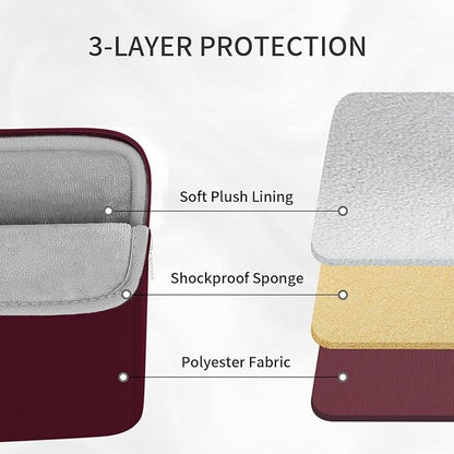 RAINYEAR Laptop Sleeve Case with Front Pocket, 15.6 Inch Protective Portable Case with Front Pocket, Briefcase Laptop Carrying Bag Cover Compatible for HP, Dell, Asus, Lenovo, Notebook, Red