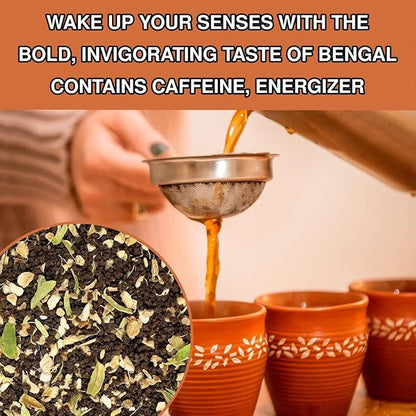 BREWIX, Royal Bengal Masala Chai Tea with Ginger and Cardamom | Loose Leaf CTC TEA (50+ Cups, 3.53oz/100g) Strong Robust & Aromatic, All Natural | Blended with Exotic Spices