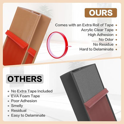 Floor Transition Strip Vinyl Door Threshold Ramp Self Adhesive Carpet Edging Strip Doorway Edge Trim, Overlap Edge Reducer for Laminate Carpet, Floor, Tile (Orange Oak, 3/5" to 4/5", 3.3Ft)
