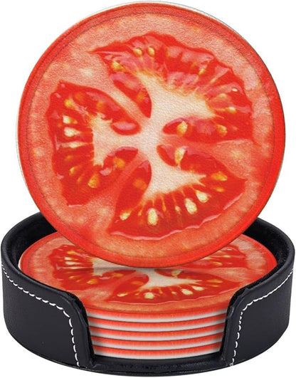 6 Pack Tomato Slice Coaster for Drinks