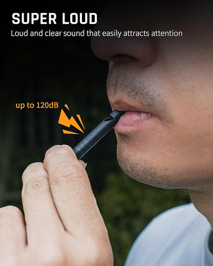TISUR Titanium Emergency Whistle,120db Safety Whistle with Lanyard,Outdoor Survival Small Whistle for Life Saving,Hiking,Pets Training,Coach Sports