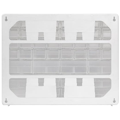 Akro-Mils 64-Drawer Plastic Drawer Storage Cabinet for Garage Organization, Bead Organizer, Building Bricks Storage, Teacher Toolbox, Makeup Organizer, 20" W x 6" D x 16" H, 10164 White