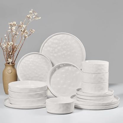 HaWare Dinnerware Sets, 16-Piece Plates and Bowls Set