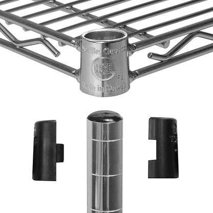 Seville Classics UltraDurable Heavy Duty NSF Solid Steel Wire Rack Storage Unit Wheels, 5-Tier Shelving, 60" W x 24" D