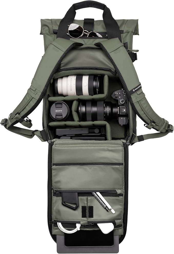 WANDRD All New PRVKE 15L V4 Camera Backpack: Built-In Camera Cube Travel Backpack with Quick Side Access, Rolltop Expansion, Clamshell Opening, Magnetic Tote Handles