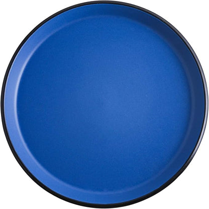 Stone Lain Albie Stoneware 16-Piece Modern Dinnerware Set, Kitchen Plates and Bowls Sets, Dish Set for 4, Blue and Black