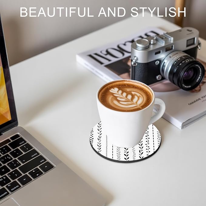 Modern Minimalist Art Coasters Set of 4, Absorbent Coasters