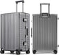 ROAMING Zipperless Luggage 24 Inch with Aluminum Frame, 3-Layer PC Trunk-Medium Lightweight Hard Shell Suitcase with Spinner Wheels, Metal Travel Luggage with Double TSA Locks, gray