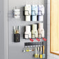 Magnetic Cup Holder for Fridge, Aufworld Tumbler Organizer with 8-Hook Rack, Fits 20/30/40 oz Stanley Cups, Accessory Storage with Lid & Straw Holder, Water Bottle Organizer for Kitchen Refrigerator