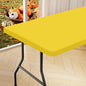 homing Rectangle Table Cloth Cover, Waterproof Polyester Elastic Fitted Tablecloth, Fits for 5 Foot Folding Tables, Washable Table Protector for Picnic, Camping, Outdoor (Yellow, 30" x 60")