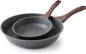 SENSARTE Nonstick Frying Pan Skillets, Swiss Granite Coating Omelette Pans, Healthy Cookware Chef's Pan, Free of Intentionally Added PFOA (8+12.5 Inch)