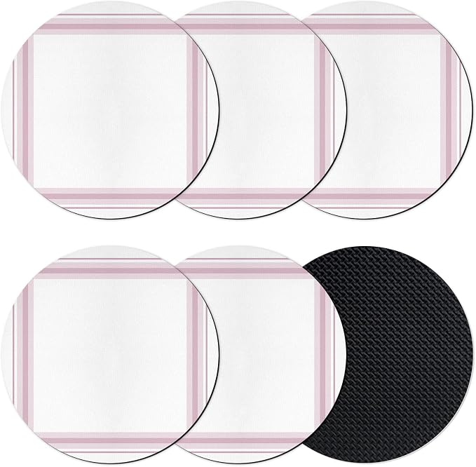 Coasters Set of 6, Modern Minimalist Styles Round Drink Coasters