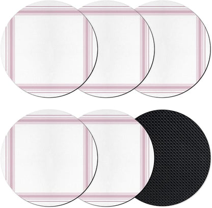 Coasters Set of 6, Modern Minimalist Styles Round Drink Coasters