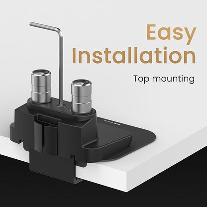 BenQ BDH01 Dual Monitor Arm -Gas Spring Monitor Stand for 2 Screens Up to 35'' & 44lbs, Heavy Duty, Quick Installation, No Sagging, Top Clamp and Grommet Base, Reinforcement Plate, VESA 75x75 &100x100