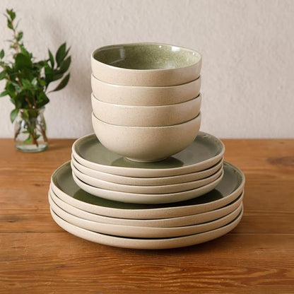 Gibson Elite Manila Bay 12-Piece Stoneware Dinnerware Set, Service