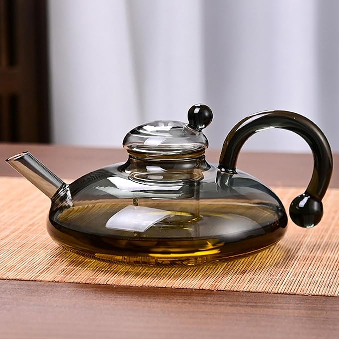 2026 Upgrade - 24 OZ Luxury Glass Teapot with Warmer,Automatic Electric Kettle with Tea Infuser,Teapot and Cup Set with Warmer,New Year Christmas Gift for Tea Lovers (Transparent set + 4 cups)