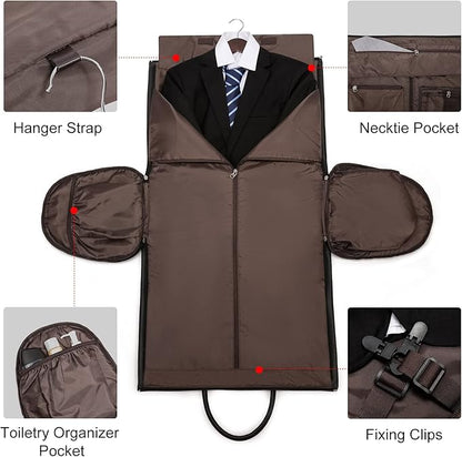 Modoker Garment Bags for Travel Carry on Duffle Bags for Airplane Weekender Suit Bags for Men Travel,2 in 1 Travel Duffel ang Garment Bags for Hanging Clothes,Black