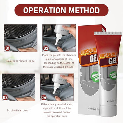 Nexa Remover Gel, Nuroclean Remover Gel Nexa, Powerful Household Cleaning Gel, Highly Effective In Penetration, Suitable For Bathroom And Kitchen Tile Gaps, Wall Cleaning (2 PCS)
