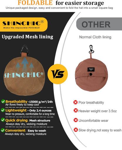 Water-Resistant Sun UPF 50+ Bucket Hat Protection Packable Brimmed Boonie for Women Men Summer Lightweight Hiking Outdoor Cap