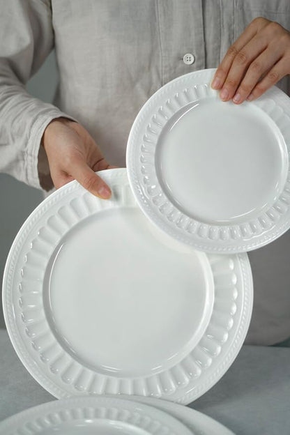 kanthea Bone China Appetizer Plates Set of 4, Serving Dishes