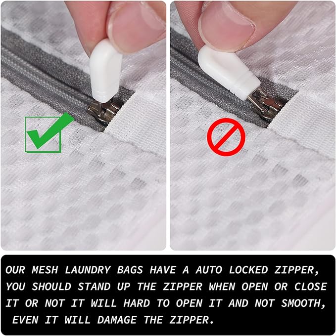 3Pcs Durable Honeycomb Mesh Laundry Bags for Delicates 125gsm Net Fabric Durable and Reusable Delicate Wash Bag,Organization Bag for Lingerie,Sock,12 x 16 Inches(3 Medium)