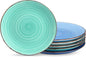 vancasso Bonita Dinner Plate Set, 10.5 Inch Ceramic Plates, Colorful Salad Plates set of 6, Microwave Oven and Dishwasher Safe, Assorted Color