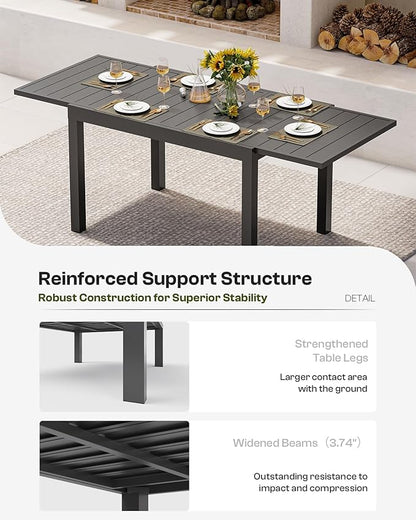 Expandable Outdoor Patio Dining Table Set