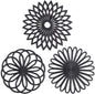 Set of 3 Silicone Trivet Mat - Hot Pot Holder Hot Pads for Table & Countertop - Trivet for Hot Dishes - Non-Slip & Heat Resistant Modern Kitchen Hot Pads for Pots & Pans, Black