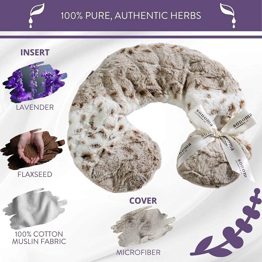 Sonoma Lavender Luxury Lavender Heatable/Chillable Neck Pillow, Microwaveable for Neck and Shoulders with Removable Washable Covers, Great for Relaxation and Pain Relief (Arctic Circle)