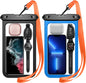 Temdan 2 Pcs Waterproof Phone Pouch, [Up to 10" Large] Universal IPX8 Waterproof Cell Phone Case Dry Bag with Lanyard for iPhone 16 Pro Max/16E/15/14/13,Galaxy S25 Ultra/S24/S23 for Vacation -Blue