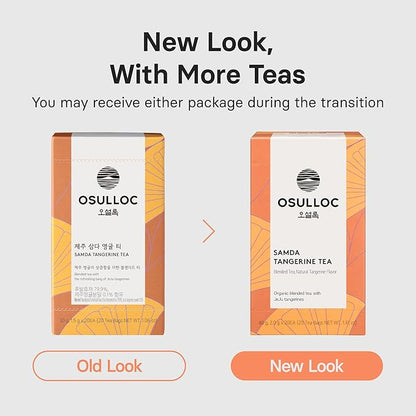 OSULLOC Tangerine Tea (Fresh Jeju Tangerine Flavor), Fruit tea Blend, Premium Teabags from Jeju Island, 20 count