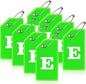 8 Pcs Luggage Tags for Suitcases, 26 Initial Letter Travel Luggage Baggage Identification Labels ID Tags Fully Bendable Tags with Stainless Steel Loop (Letter E, Green)