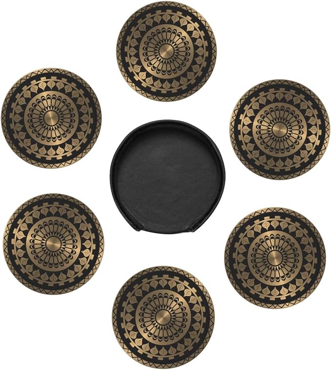 Drink Coasters with Holder Stand Set of 6