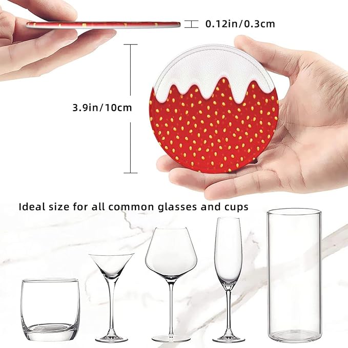 6 Pack Funny Strawberry Coaster