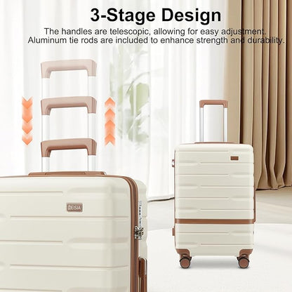 Carry On Luggage Set 22x14x9 Airline Approved， Expandable Hard Shell Suitcase with Spinner Wheels TSA Lock，3 Piece Lightweight Travel Luggage (Navy)