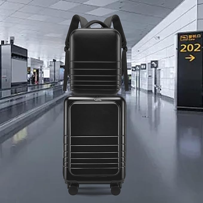 SOKOK Carry On Travel Backpack Waterproof Business Backpack Expandable with Laptop Compartment and Charging, Hardshell Computer Backpack for Men and Women, Black