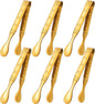 6-Pieces 6 Inch Gold Mini Tongs for Appetizers, Gold Serving Utensils for Serving Appetizers, Ice, Sugar