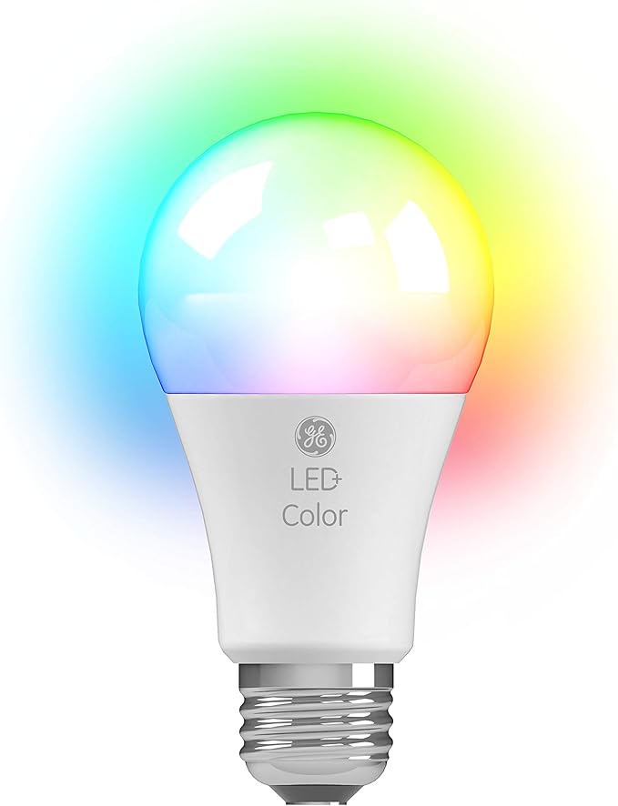 GE LED+ Color Changing LED Light Bulbs with Remote, 9.5W, No App or Wi-Fi Required, A19 (3 Pack)