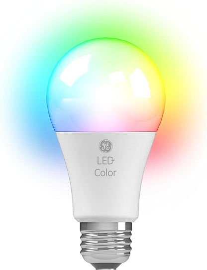GE LED+ Color Changing LED Light Bulbs with Remote, 9.5W, No App or Wi-Fi Required, A19 (3 Pack)