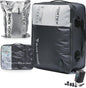 Black Voyage Reusable Vacuum Compression Travel Bag for Carry-On Suitcase and Backpack, Recycled IP67 Waterproof Space Saver Airback Vacpack (1-Pack, 21L - Pump Included)