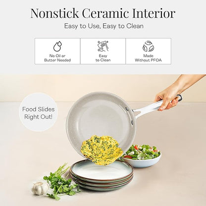 Granitestone 20 Pc Ceramic Cookware Set Nonstick, Complete Pots and Pans Set Non Stick for Kitchen with Bakeware, Cooking Utensils & Steamer, Non Toxic Made Without PFOA PFOS, Oven & Dishwasher Safe