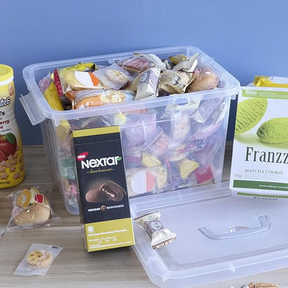 10 L Clear Plastic Storage Box, 6-Pack Storage Latch Box