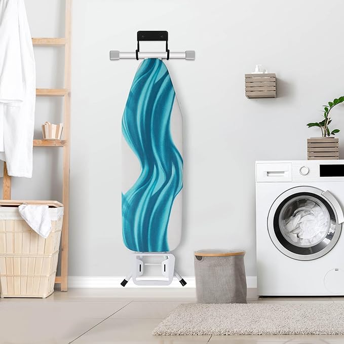 Ironing Board Hanger Wall Mount, Ironing Board Holder Iron Board Organizer Wall Rack, Black Iron Board Hanger Holder for Laundry(Black)