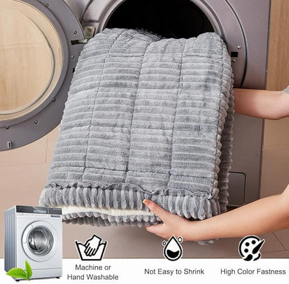 Couch Cover for Dogs Washable, Fuzzy Pet Couch Covers for 3 Cushion Sofa Pet Friendly, Non Slip Sofa Cover (Light Gray, 27.6" x 59"/70 x 150cm)