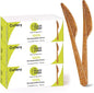 Premium Quality 100% Biodegradable Knives Made of Vegetable Fibers, 300 PCS of 6.7” Long Heavy-Duty and Splinter Free Eco-Friendly Knives, Perfect Sustainable Cutlery for All Types of Occasions