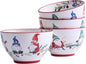 Bico Christmas Gnomes Cereal Bowls Set of 4, 29 oz Deep Ceramic Soup Bowls for Cereal, Salad, Noodles, Kitchen, Microwave and Dishwasher Safe, Gift for Housewarming and Christmas