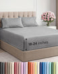 Extra Deep Pocket Queen Sheet Set - 4 Piece Breathable & Cooling Bed Sheets - Hotel Luxury Sheet Set - Ultra Soft, Wrinkle Free & Comfy - Fits Extra Deep Mattresses - Deep Pocket Heathered Grey Sheets