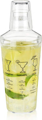 True Maraca Cocktail Shaker with Built In Strainer, Drink Mixer with 7 Classic Drink Recipes & Measurements, Perfect for Game Nights, BBQ, House Party, Picnic, Home Bar Accessories, 16 oz, Set of 1